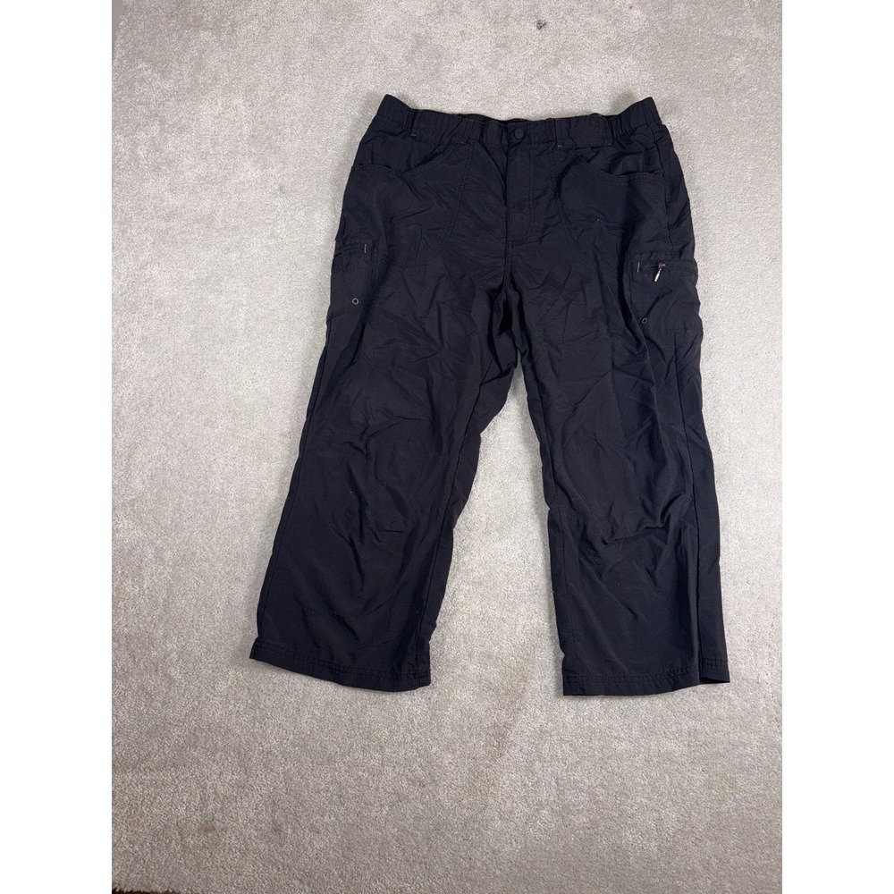 columbia pants womens cropped hiking cargo nylon pants black medium‎